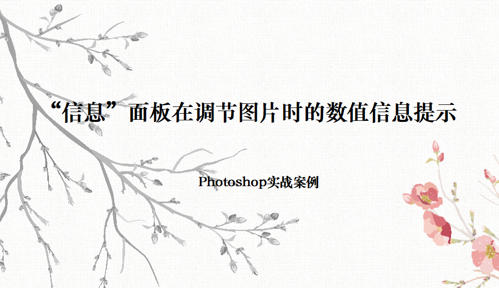 Photoshop “信息”面板在調節(jié)圖片時的數值信息提示